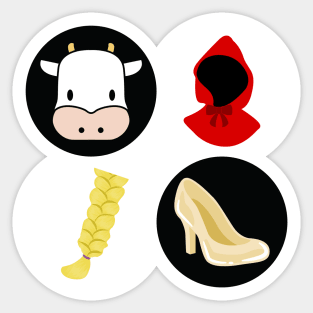 The Cow, The Cape, The Hair, the Slipper - Into The Woods Musical Sticker